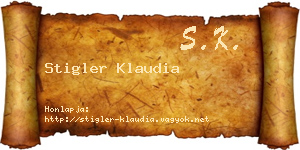 Stigler Klaudia névjegykártya